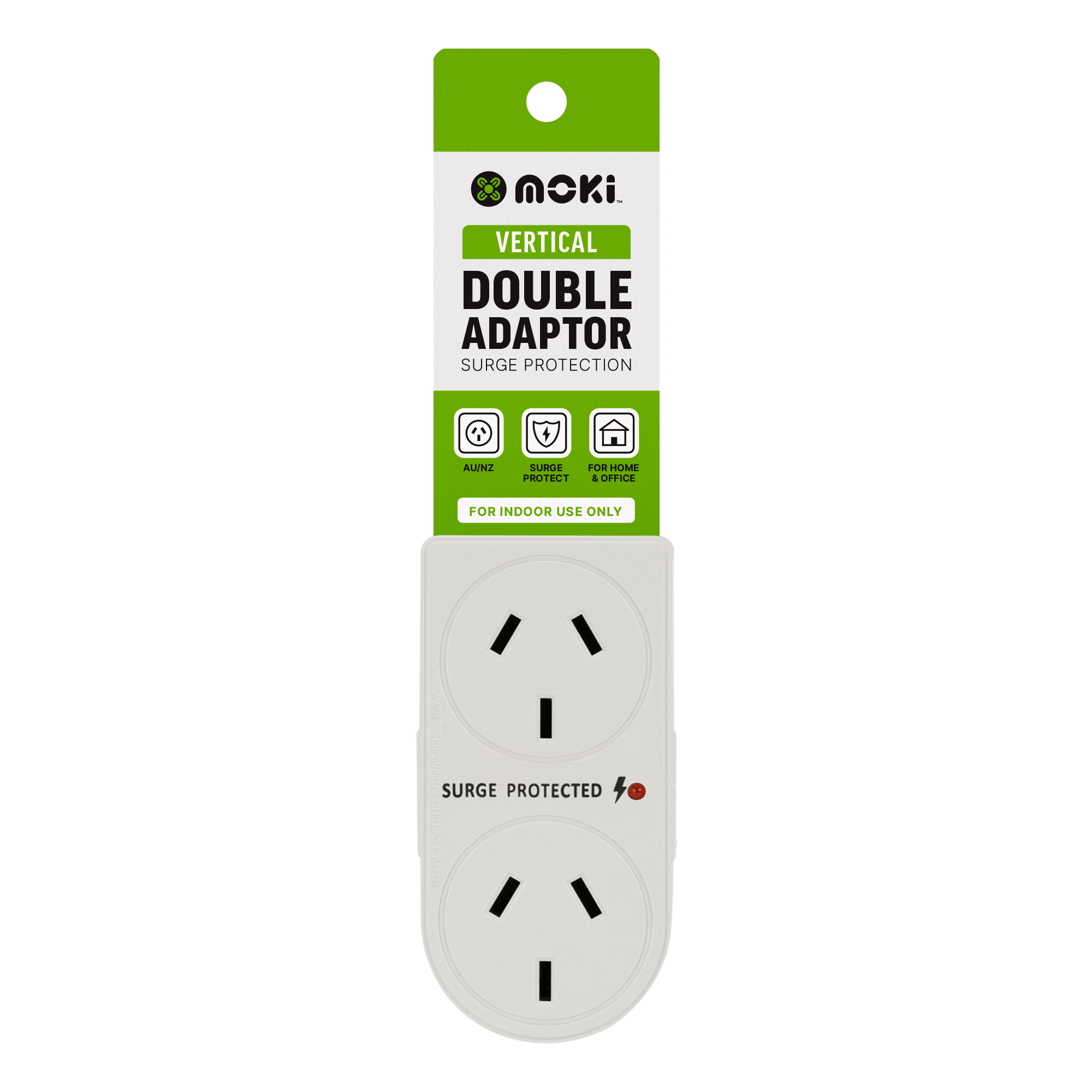 Moki Double Adaptor - Vertical + Surge Protection